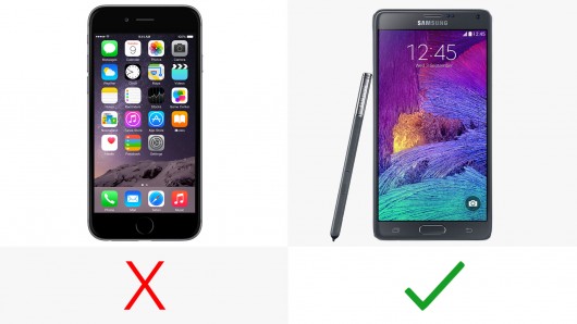 Galaxy Note 4 和iPhone 6 Plus 参数对比